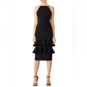 Christian Siriano Arabella Ruffle Dress in black